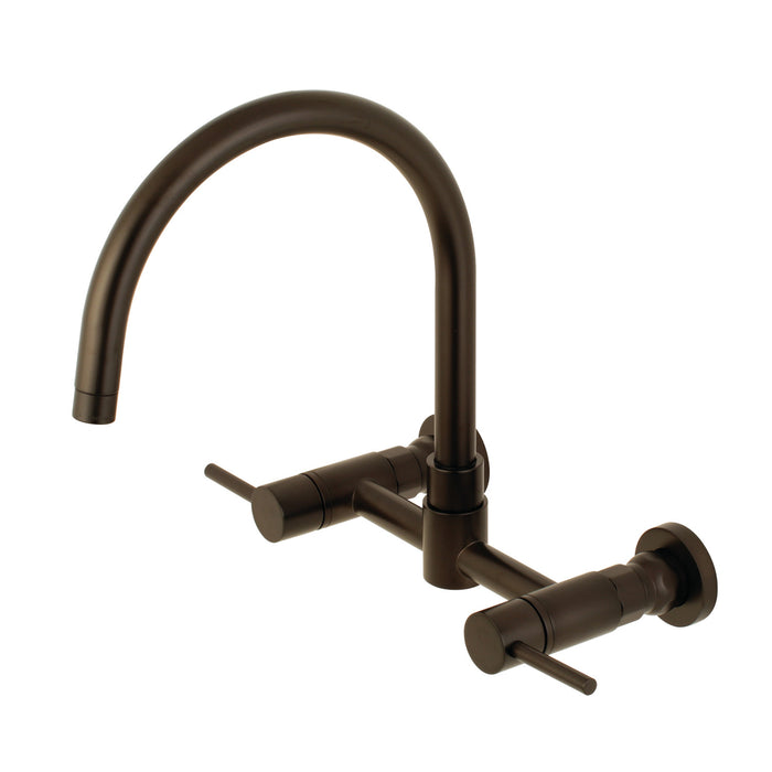 Kingston Sona KS8175DL - Concord Two-Handle 2-Hole Wall Mount Bridge Kitchen Faucet, Oil Rubbed Bronze