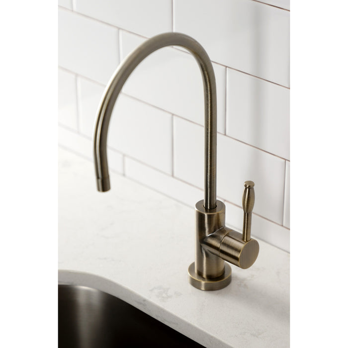 Kingston Sona KS8193NKL - Nustudio Single-Handle 1-Hole Deck Mount Water Filtration Faucet, Antique Brass