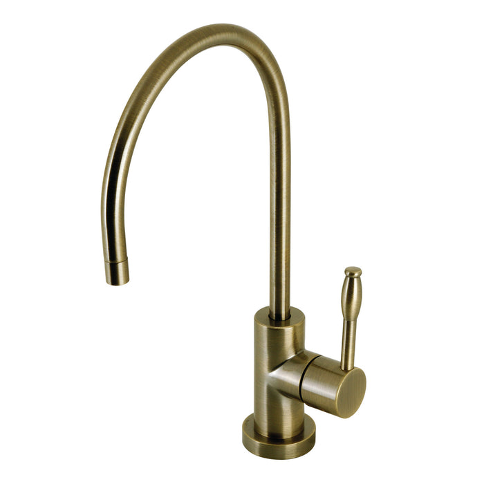 Kingston Sona KS8193NKL - Nustudio Single-Handle 1-Hole Deck Mount Water Filtration Faucet, Antique Brass