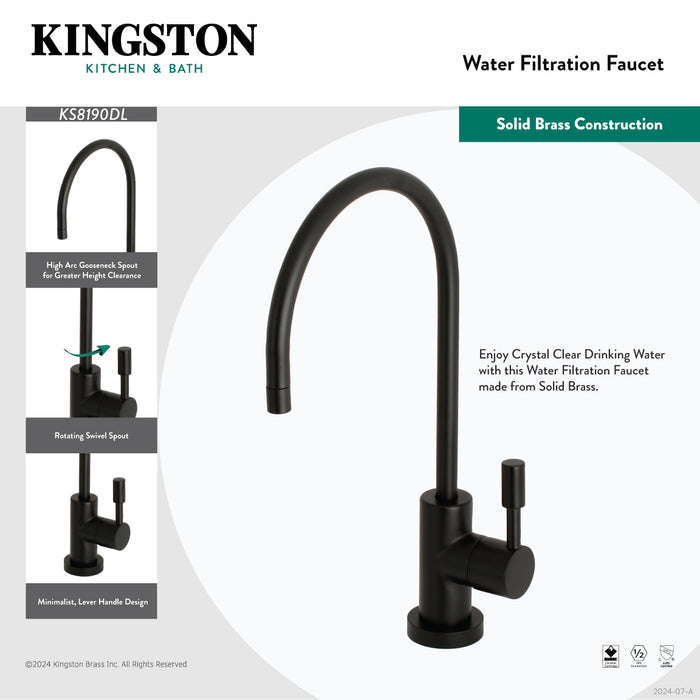 Kingston Sona KS8198DL - Concord Single-Handle 1-Hole Deck Mount Water Filtration Faucet, Brushed Nickel