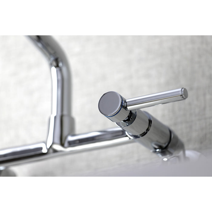 Kingston Sona KS823C - Concord Two-Handle 2-Hole Wall Mount Bridge Kitchen Faucet, Polished Chrome