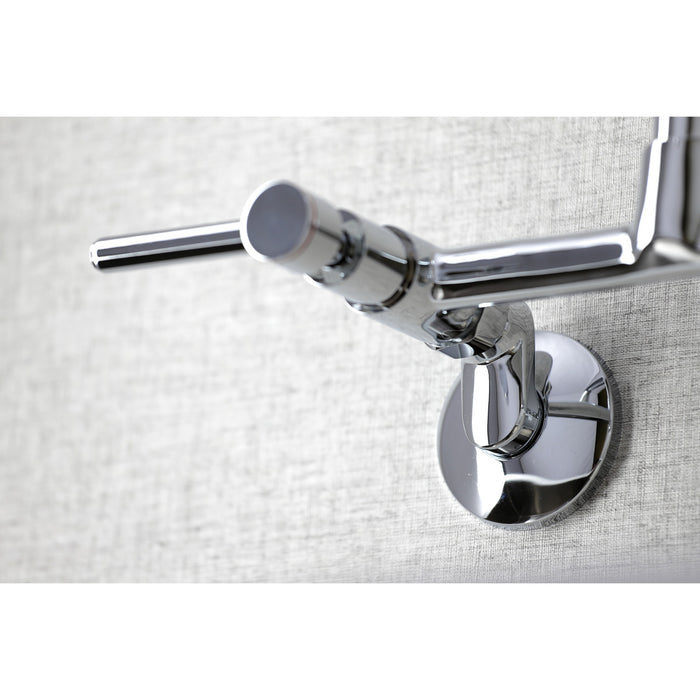 Kingston Sona KS823C - Concord Two-Handle 2-Hole Wall Mount Bridge Kitchen Faucet, Polished Chrome