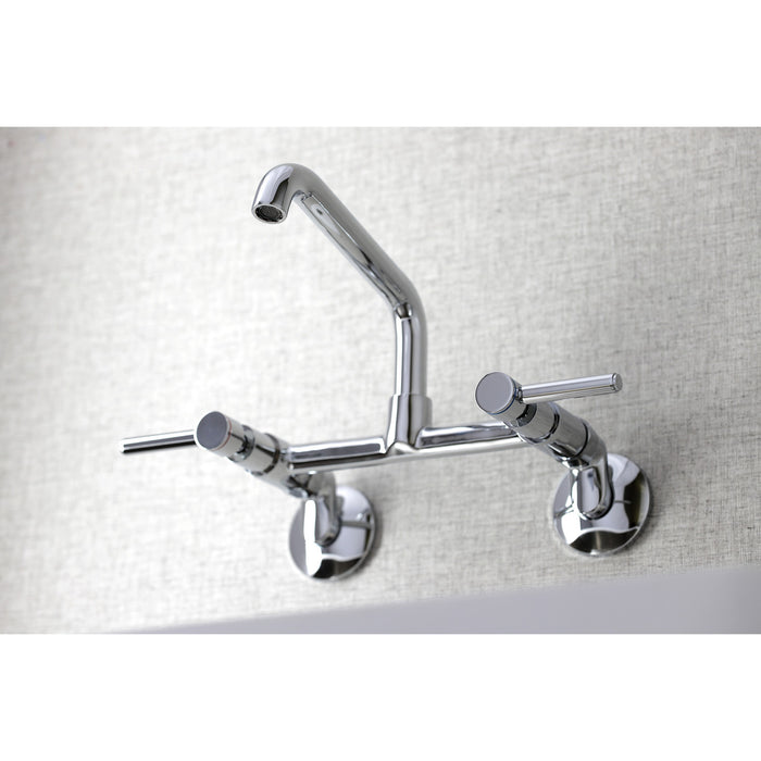 Kingston Sona KS823C - Concord Two-Handle 2-Hole Wall Mount Bridge Kitchen Faucet, Polished Chrome