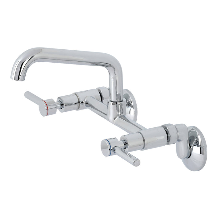 Kingston Sona KS823C - Concord Two-Handle 2-Hole Wall Mount Bridge Kitchen Faucet, Polished Chrome