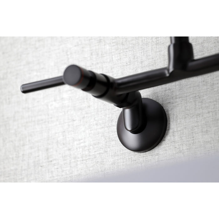 Kingston Sona KS823ORB - Concord Two-Handle 2-Hole Wall Mount Bridge Kitchen Faucet, Oil Rubbed Bronze