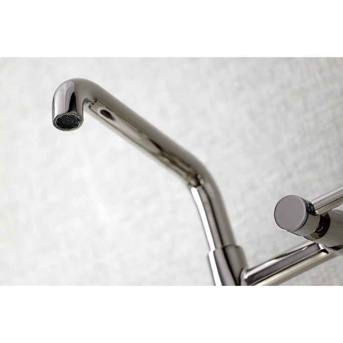 Kingston Sona KS823PN - Concord Two-Handle 2-Hole Wall Mount Bridge Kitchen Faucet, Polished Nickel