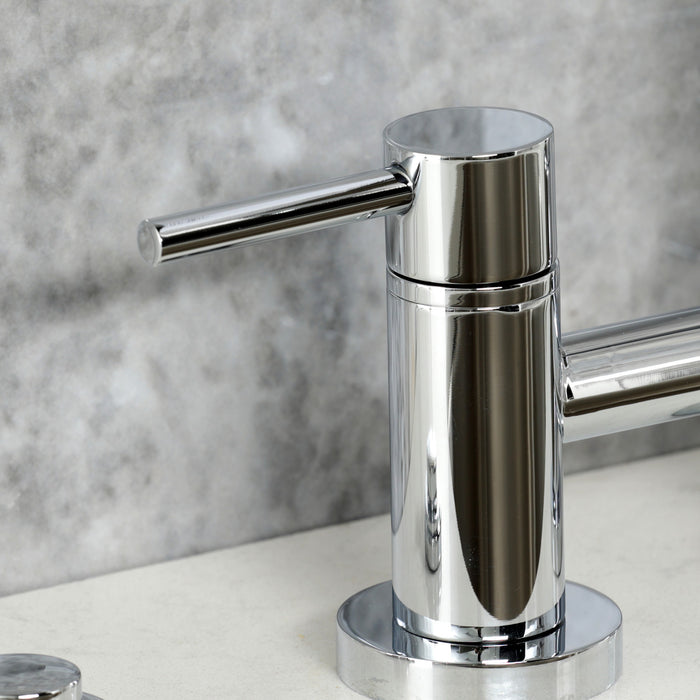 Kingston Sona KS8251DLBS - Concord Two-Handle 4-Hole Deck Mount Bridge Kitchen Faucet with Brass Sprayer, Polished Chrome