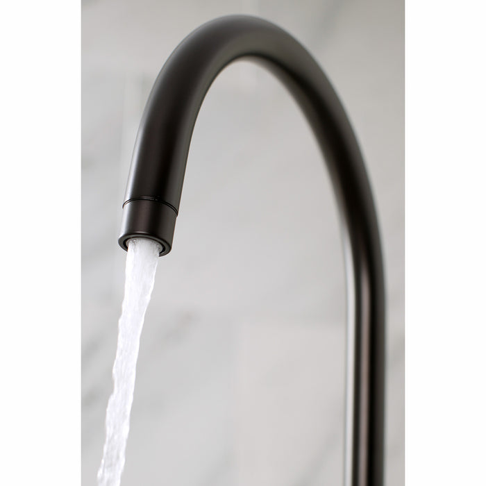 Concord KS8275DLBS Two-Handle 4-Hole Deck Mount Bridge Kitchen Faucet with Brass Sprayer, Oil Rubbed Bronze