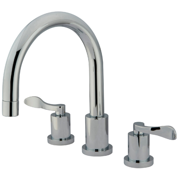 Kingston Tulare KS8321DFL - NuWave French Two-Handle 3-Hole Deck Mount Roman Tub Faucet, Polished Chrome