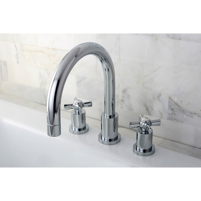 Kingston Tulare KS8321ZX - Millennium Two-Handle 3-Hole Deck Mount Roman Tub Faucet, Polished Chrome