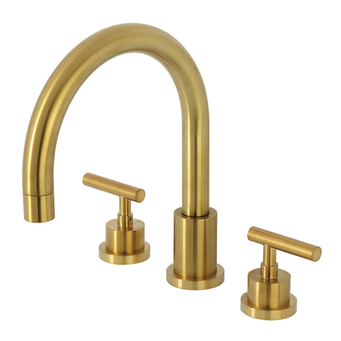 Kingston Sona KS8327CML - Manhattan Two-Handle 3-Hole Deck Mount Roman Tub Faucet, Brushed Brass