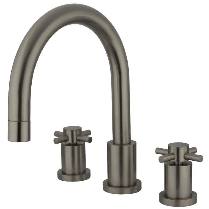 Kingston Sona KS8328DX - Concord Two-Handle 3-Hole Deck Mount Roman Tub Faucet, Brushed Nickel