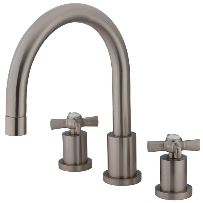 Kingston Tulare KS8328ZX - Millennium Two-Handle 3-Hole Deck Mount Roman Tub Faucet, Brushed Nickel