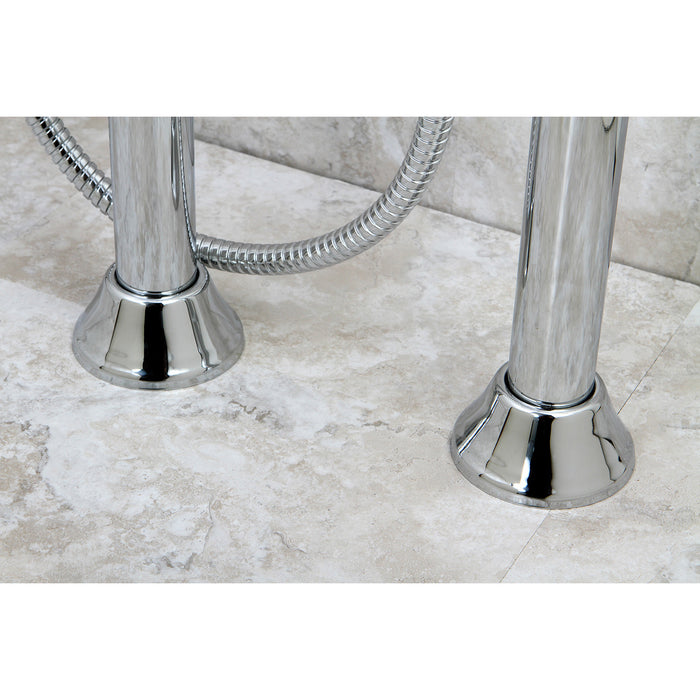 Kingston Sona KS8351DL - Concord Three-Handle 2-Hole Freestanding Tub Faucet with Hand Shower, Polished Chrome