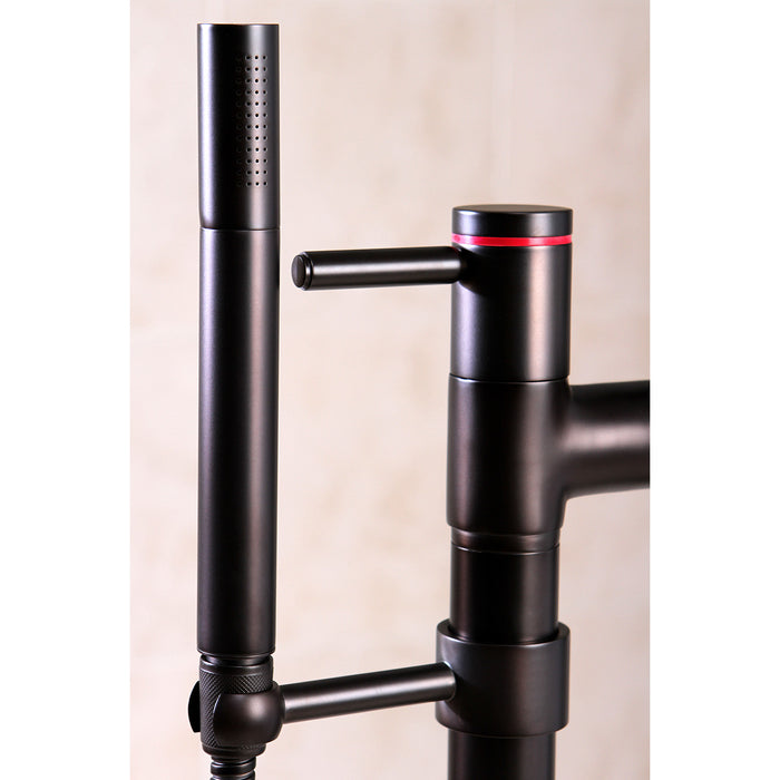 Kingston Sona KS8355DL - Concord Three-Handle 2-Hole Freestanding Tub Faucet with Hand Shower, Oil Rubbed Bronze