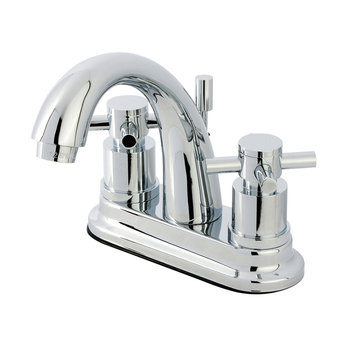 Concord KS8611DX Two-Handle 3-Hole Deck Mount 4" Centerset Bathroom Faucet with Brass Pop-Up, Polished Chrome