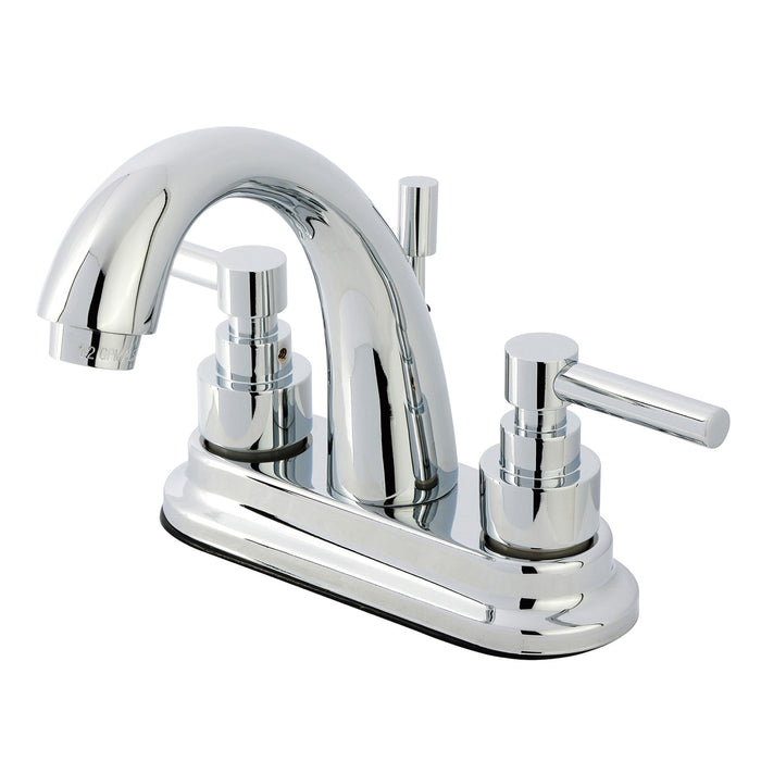 Elinvar KS8611EL Two-Handle 3-Hole Deck Mount 4" Centerset Bathroom Faucet with Brass Pop-Up, Polished Chrome