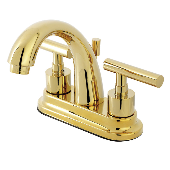 Kingston Tulare KS8612CML - Manhattan Double-Handle 3-Hole Deck Mount 4-Inch Centerset Bathroom Faucet with Brass Pop-Up, Polished Brass