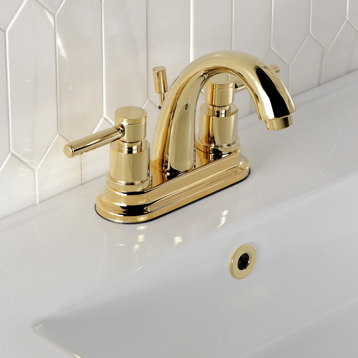 Kingston Tulare KS8612DL - Concord Double-Handle 3-Hole Deck Mount 4-Inch Centerset Bathroom Faucet with Brass Pop-Up, Polished Brass