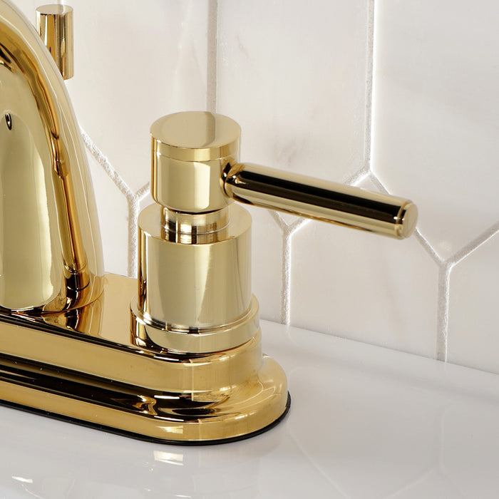 Kingston Tulare KS8612DL - Concord Double-Handle 3-Hole Deck Mount 4-Inch Centerset Bathroom Faucet with Brass Pop-Up, Polished Brass