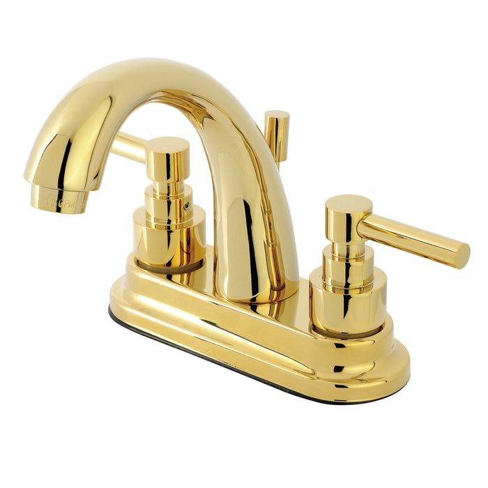 Elinvar KS8612EL Two-Handle 3-Hole Deck Mount 4" Centerset Bathroom Faucet with Brass Pop-Up, Polished Brass