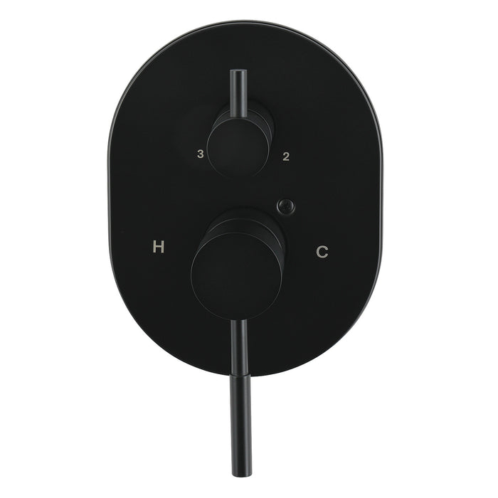 Kingston Concord KS86130DLE Pressure Balanced Shower Valve Trim Kit with 3-Way Diverter, Matte Black