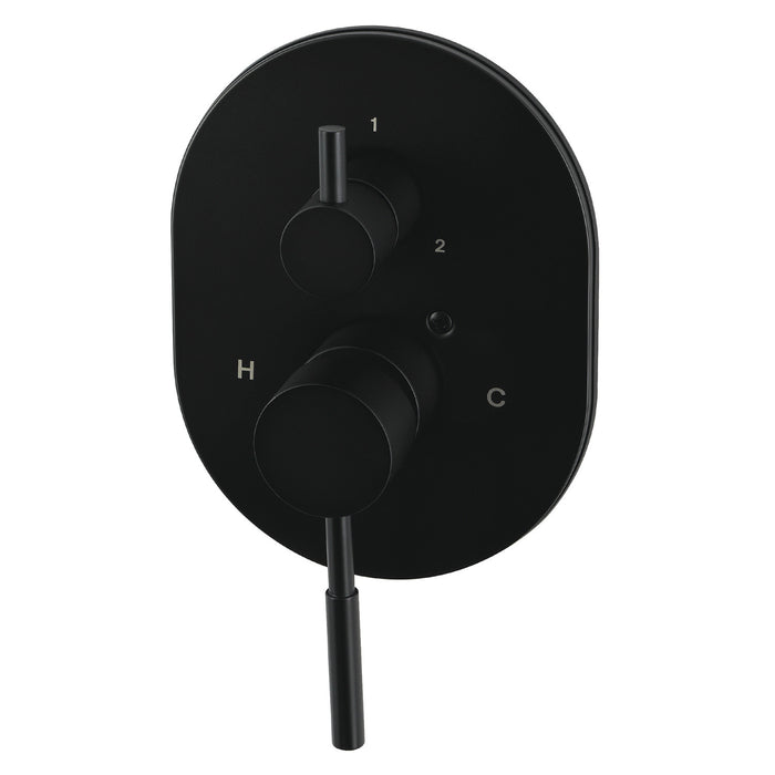 Kingston Concord KS86130DLE Pressure Balanced Shower Valve Trim Kit with 3-Way Diverter, Matte Black