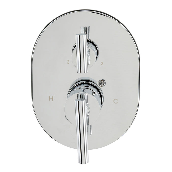 Kingston Concord KS86131CMLE Pressure Balanced Shower Valve Trim Kit with 3-Way Diverter, Polished Chrome