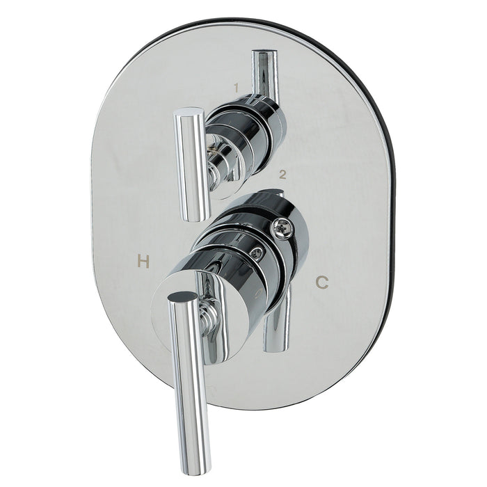 Kingston Concord KS86131CMLE Pressure Balanced Shower Valve Trim Kit with 3-Way Diverter, Polished Chrome