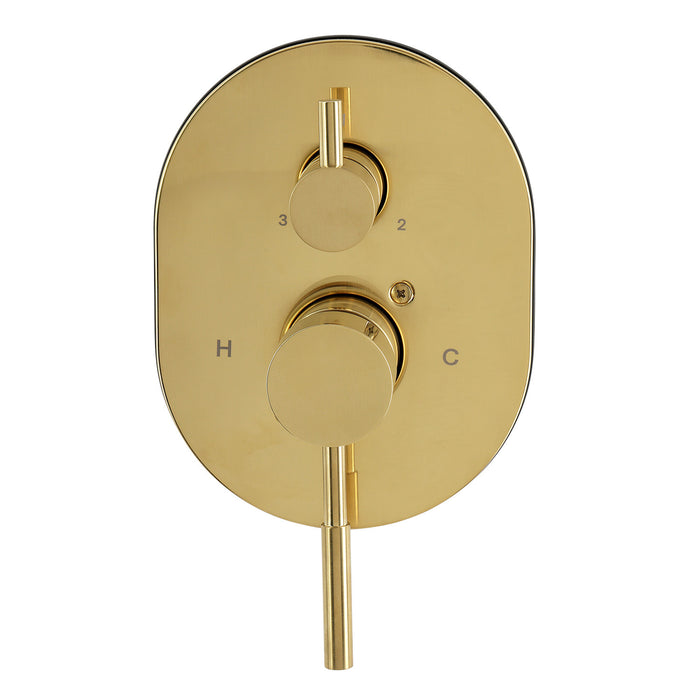 Kingston Concord KS86137DLE Pressure Balanced Shower Valve Trim Kit with 3-Way Diverter, Brushed Brass