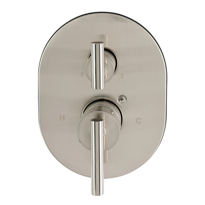 Kingston Concord KS86138CMLE Pressure Balanced Shower Valve Trim Kit with 3-Way Diverter, Brushed Nickel