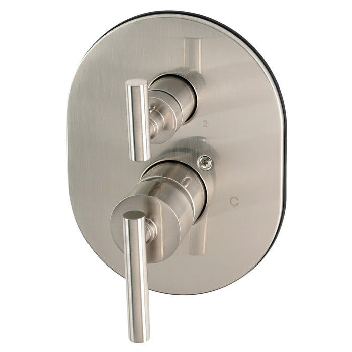 Kingston Concord KS86138CMLE Pressure Balanced Shower Valve Trim Kit with 3-Way Diverter, Brushed Nickel