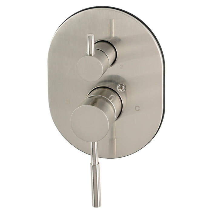 Kingston Concord KS86138DLE Pressure Balanced Shower Valve Trim Kit with 3-Way Diverter, Brushed Nickel