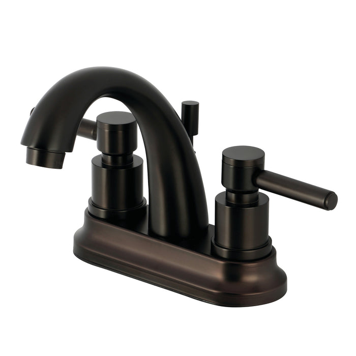 Kingston Tulare KS8615DL - Concord Double-Handle 3-Hole Deck Mount 4-Inch Centerset Bathroom Faucet with Brass Pop-Up, Oil Rubbed Bronze