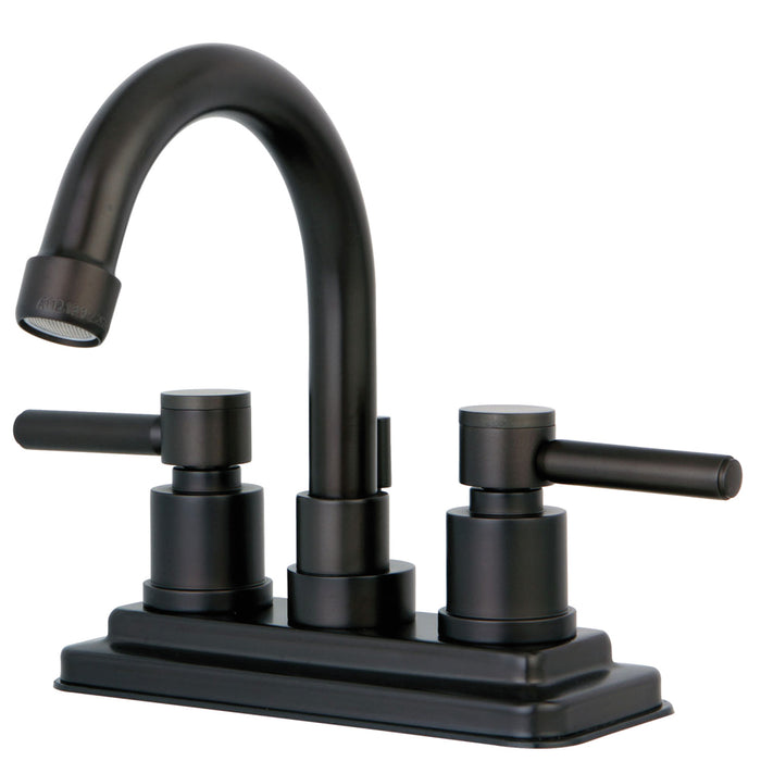 Concord KS8665DL Two-Handle 3-Hole Deck Mount 4" Centerset Bathroom Faucet with Brass Pop-Up, Oil Rubbed Bronze
