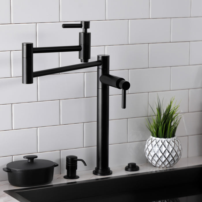 Kingston Sona KS8700DL - Concord Two-Handle 1-Hole Deck Mount Pot Filler Faucet, Matte Black