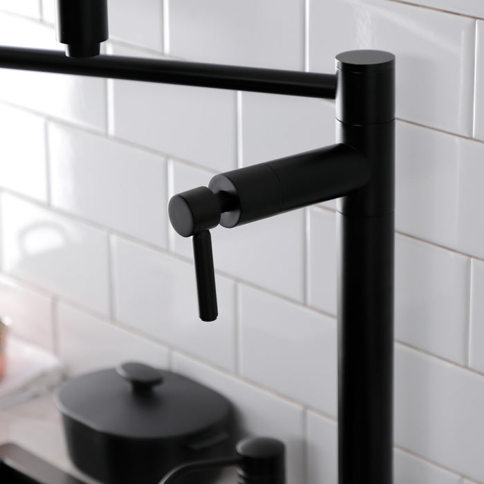 Kingston Sona KS8700DL - Concord Two-Handle 1-Hole Deck Mount Pot Filler Faucet, Matte Black