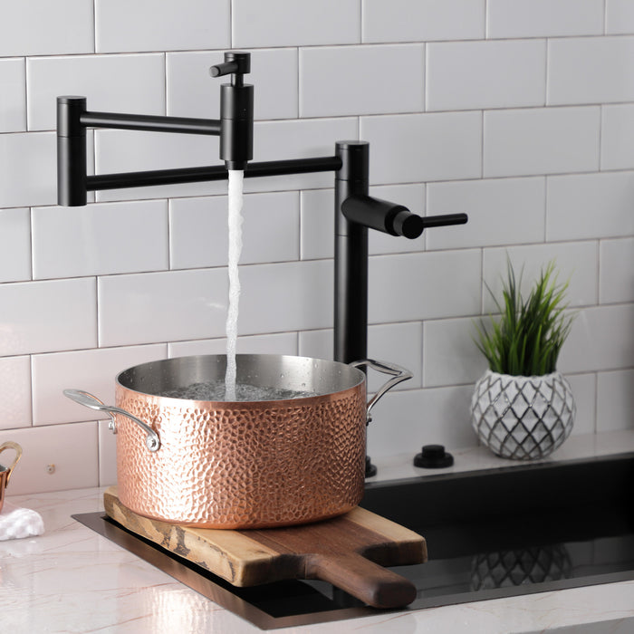 Kingston Sona KS8700DL - Concord Two-Handle 1-Hole Deck Mount Pot Filler Faucet, Matte Black