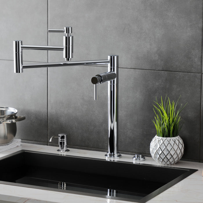 Kingston Sona KS8701DL - Concord Two-Handle 1-Hole Deck Mount Pot Filler Faucet, Polished Chrome