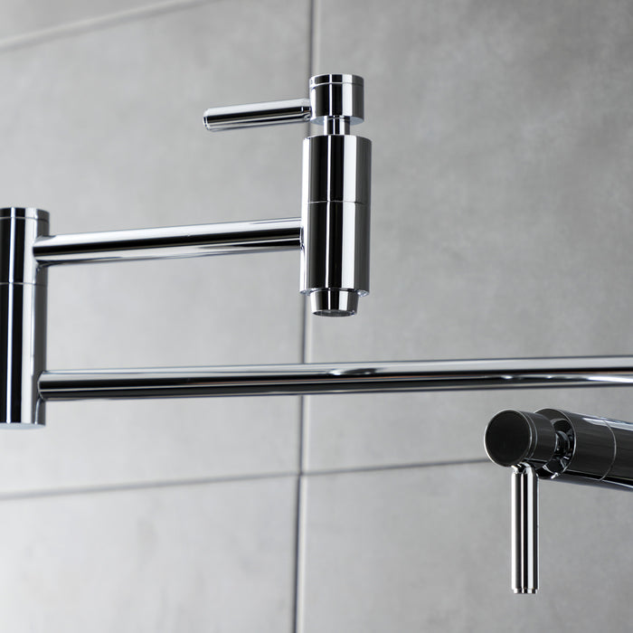 Kingston Sona KS8701DL - Concord Two-Handle 1-Hole Deck Mount Pot Filler Faucet, Polished Chrome