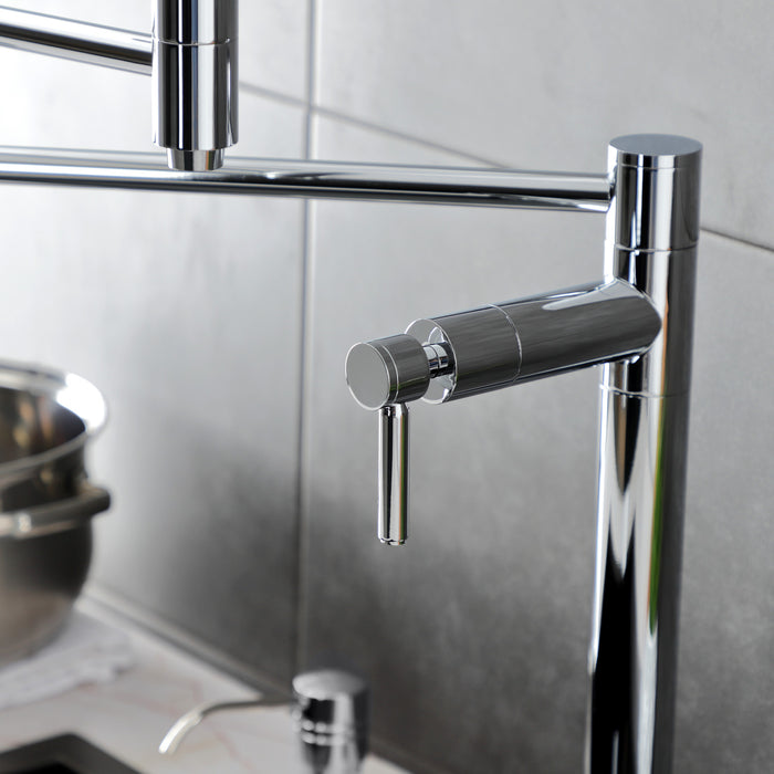 Kingston Sona KS8701DL - Concord Two-Handle 1-Hole Deck Mount Pot Filler Faucet, Polished Chrome