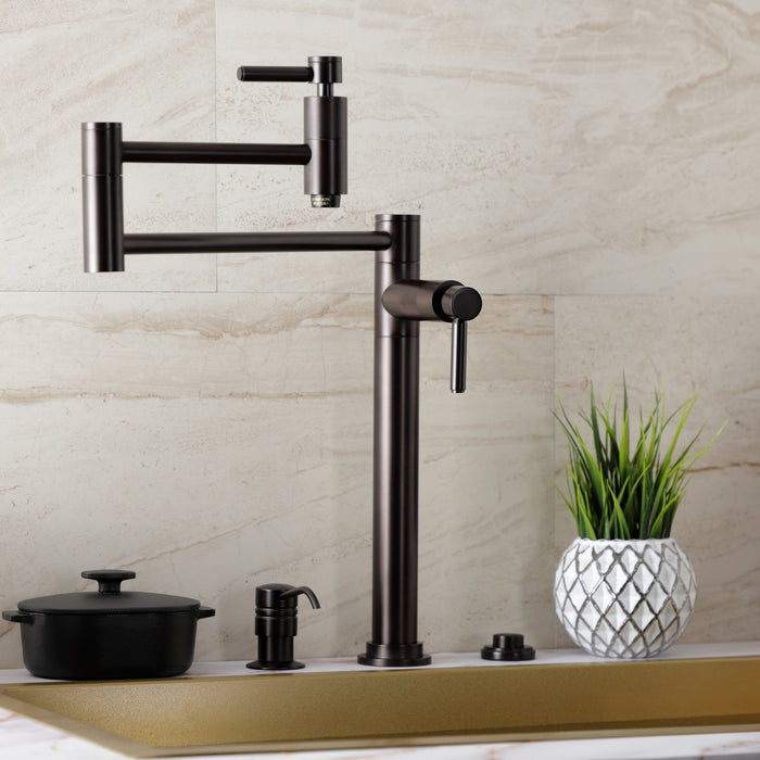 Kingston Sona KS8705DL - Concord Two-Handle 1-Hole Deck Mount Pot Filler Faucet, Oil Rubbed Bronze