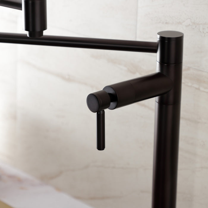 Kingston Sona KS8705DL - Concord Two-Handle 1-Hole Deck Mount Pot Filler Faucet, Oil Rubbed Bronze