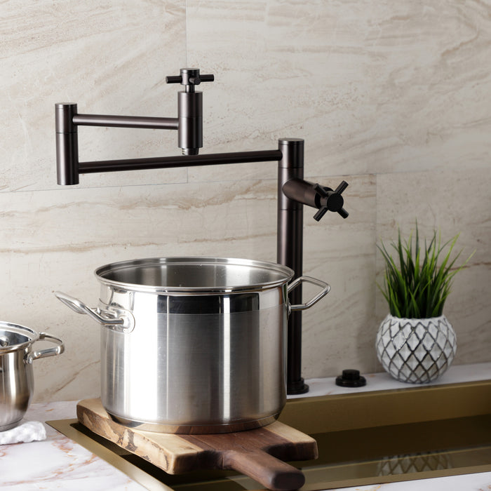 Kingston Sona KS8705DX - Concord Two-Handle 1-Hole Deck Mount Pot Filler Faucet, Oil Rubbed Bronze