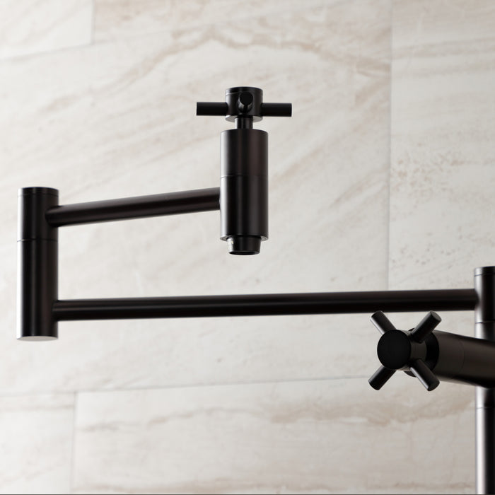 Kingston Sona KS8705DX - Concord Two-Handle 1-Hole Deck Mount Pot Filler Faucet, Oil Rubbed Bronze