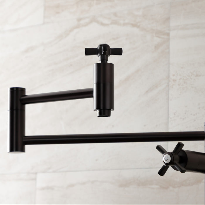 Kingston Tulare KS8705ZX - Millennium Two-Handle 1-Hole Deck Mount Pot Filler Faucet, Oil Rubbed Bronze