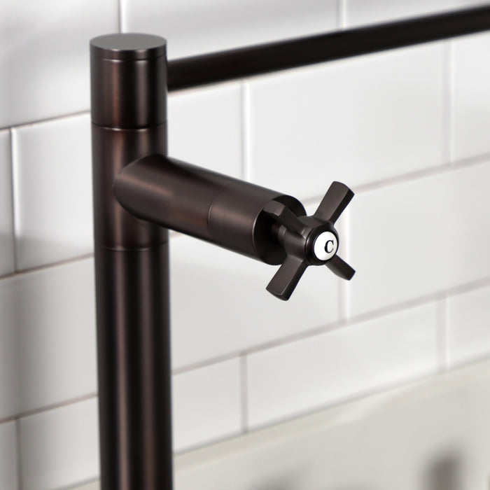 Kingston Tulare KS8705ZX - Millennium Two-Handle 1-Hole Deck Mount Pot Filler Faucet, Oil Rubbed Bronze