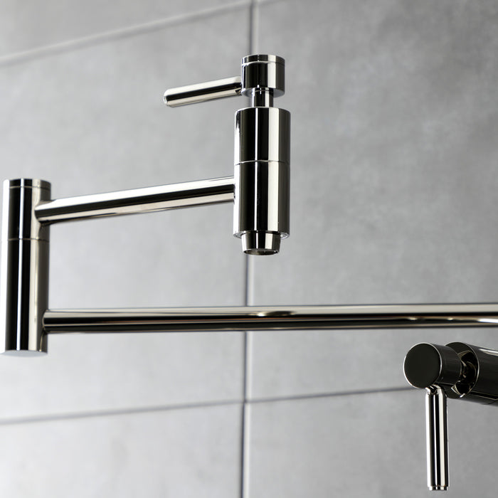 Kingston Sona KS8706DL - Concord Two-Handle 1-Hole Deck Mount Pot Filler Faucet, Polished Nickel