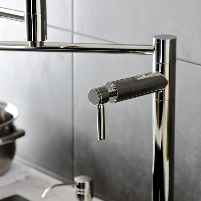 Kingston Sona KS8706DL - Concord Two-Handle 1-Hole Deck Mount Pot Filler Faucet, Polished Nickel