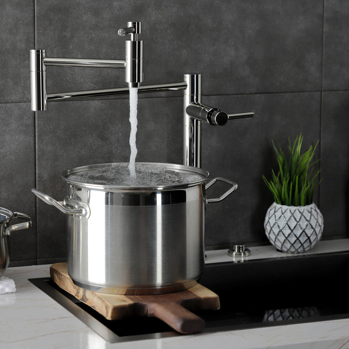 Kingston Sona KS8706DL - Concord Two-Handle 1-Hole Deck Mount Pot Filler Faucet, Polished Nickel